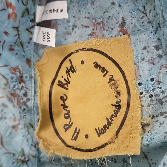 A Rare Bird Turquoise Distressed Blue Eyelet Blouse (One Size) - Picture 2 of 3